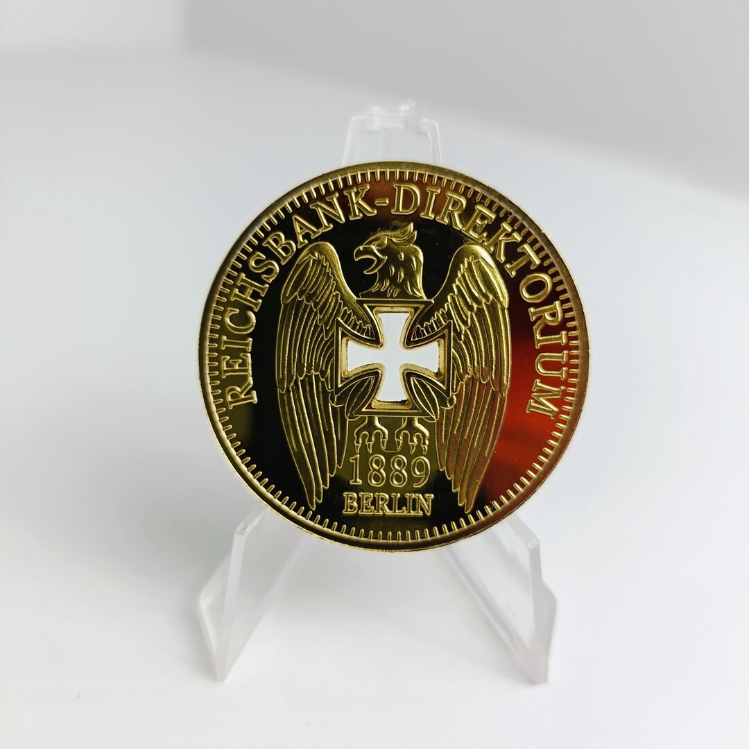 Pièce Commémorative Allemande Reichsbank Croix Creuse – Pièce Souvenir Plaqué Or 40mm Collection !