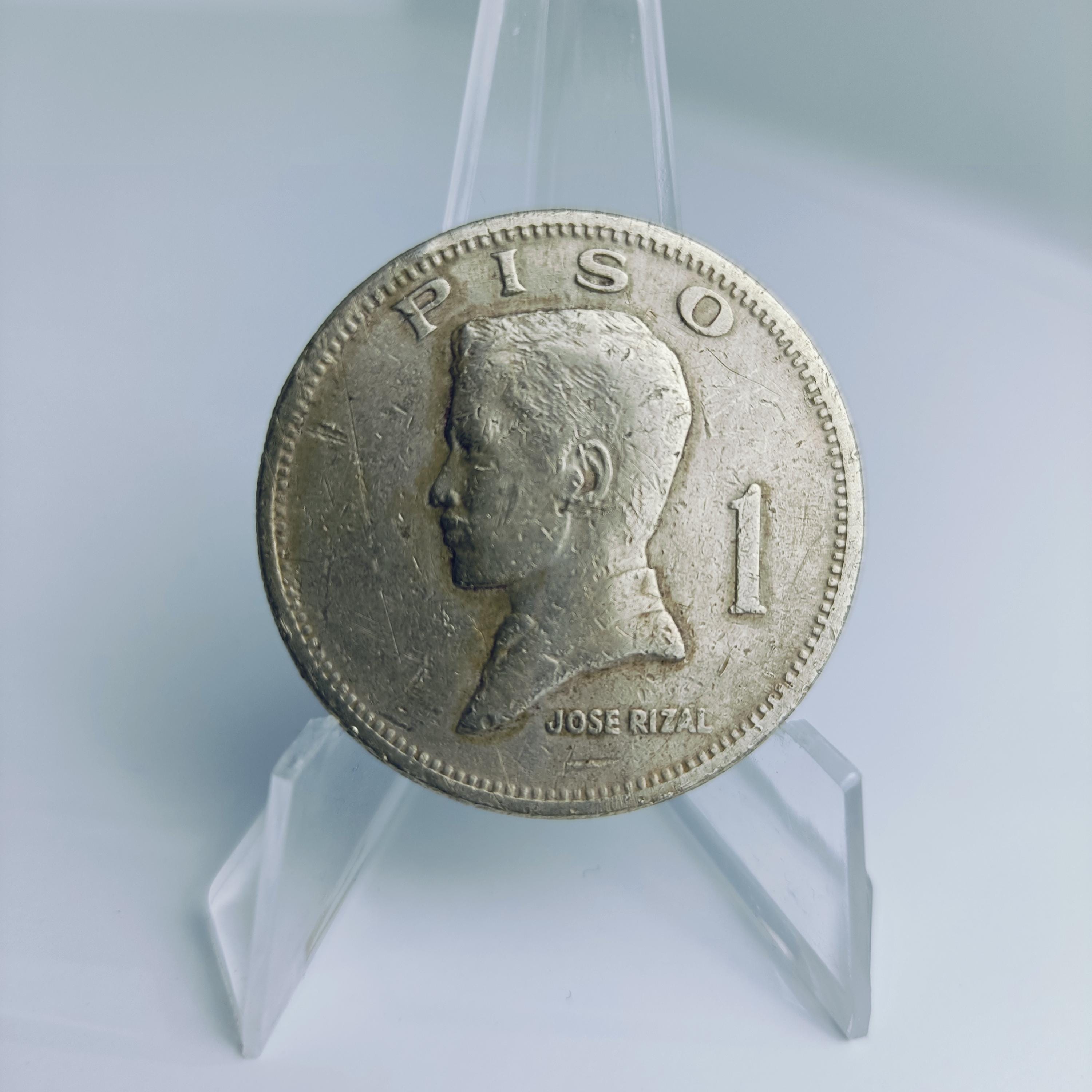 1972 Philippines 1 Piso Coin: Jose Rizal, Bangko Sentral