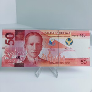 Philippines 50 2024 Fancy Replacement Starnote *0011165 Marcos - Remolona Enhanced New Generation Currency, Uncirculated Money Collection