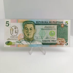 Philippines 5 1987 Lorenzo Ruiz Official Overprint Commemorative Money New Design Series Aquino - Fernandez Numismatic Fancy Serial JB400023