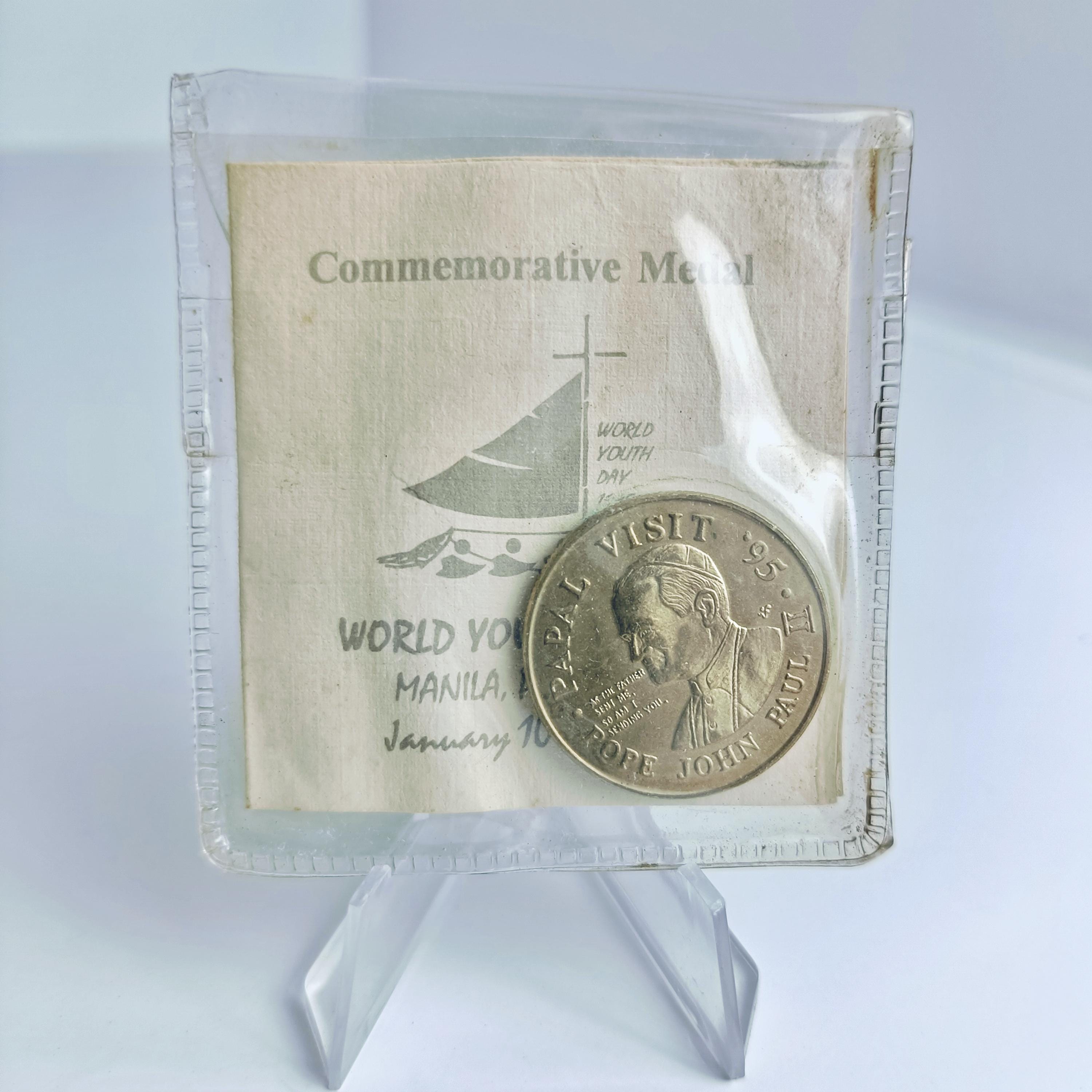 ヨハネ・パウロ2世記念メダル：1995年世界青年の日マニラコイン - Etsy