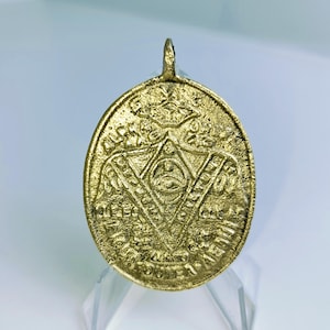 Brillanter und glänzender Alpha Omega Medaillon Amulett - Einzigartiger spiritueller Talisman für Glück & Schutz | Philippinischer Glücksbringer oder Glücksbringer