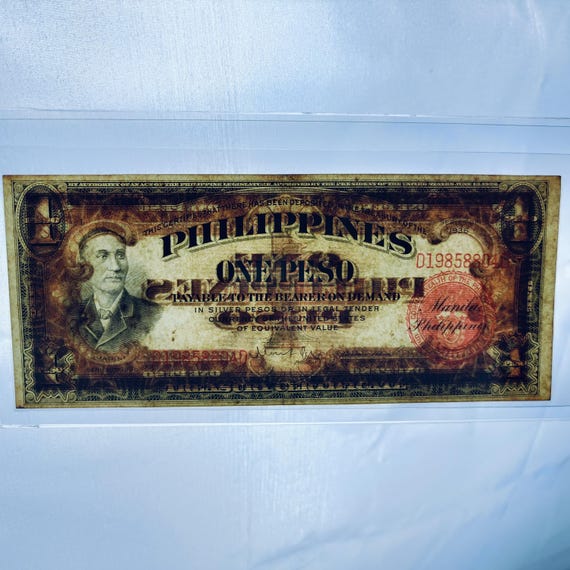 1937 Philippine Islands One Peso Treasury Certificate - Etsy