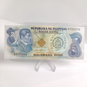 フィリピン 2 1981 RY222234 ファンシー シリアル マルコス ラヤ 公式 BSP オーバープリント Pagdalaw ng Papa Juan Pablo III P166a Numismatics Papermoney Unc