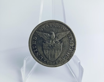 1921年フィリピン50センタボ：米国フィリピンヴィンテージ銀貨 - Etsy 日本