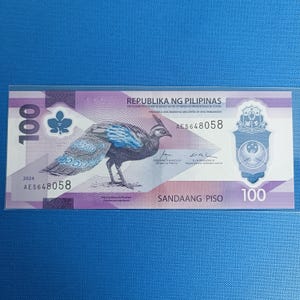 Nouveauté, 100 billets Philippines 2024 en polymère, Marcos BBM - Remolona, première émission de monnaie, Numismatique, Neuf AE5648058