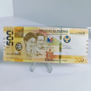 Rare *AA Prefix Replacement Star Note, Philippines 500 2024, Marcos BBM - Remolona, Enhanced New Generation Currency, Money Collection, 7040