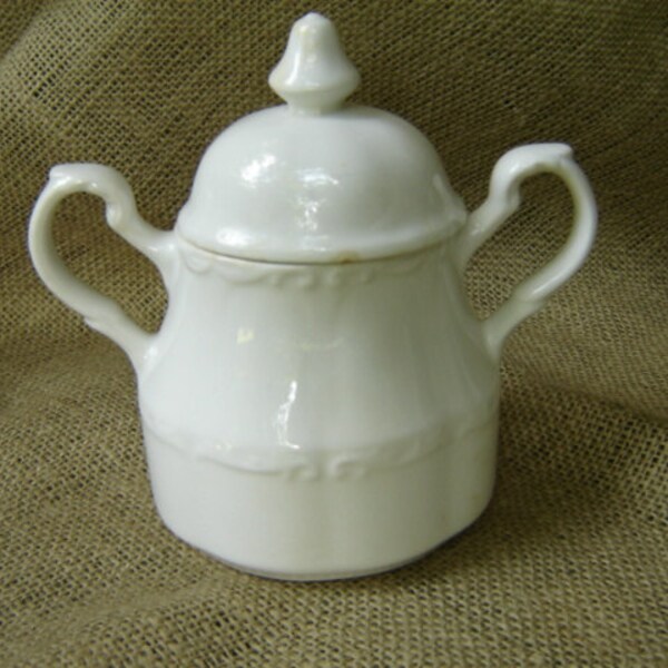 Vintage Ironestone Sugar Bowl Colonial England  Farmhouse Chic