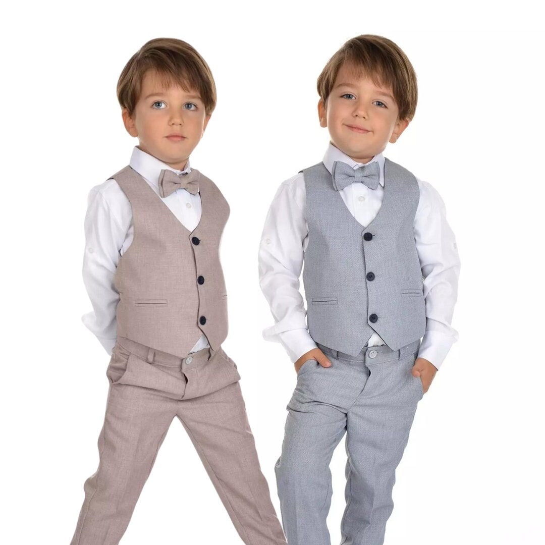 Boys Gray Vest Etsy UK