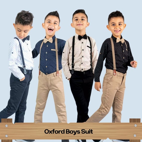 Kids Khaki Oxford Suspenders Kids Khaki Oxford Suspenders