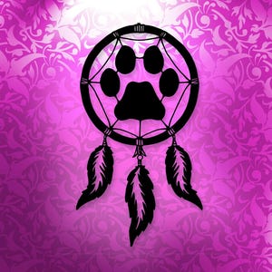 Paw print Dreamcatcher decal or car or laptop or wall