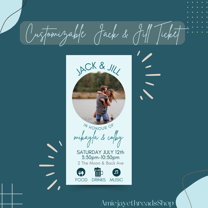 Jack and Jill "jasmine" Ticket Show - Etsy New Zealand