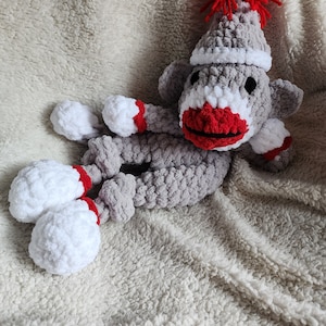 Sock Monkey Lovey Crochet PATTERN | Sock Monkey | Lovey | Snuggler | Amigurumi | Stuffed Animal | Advanced Beginner | US Terms