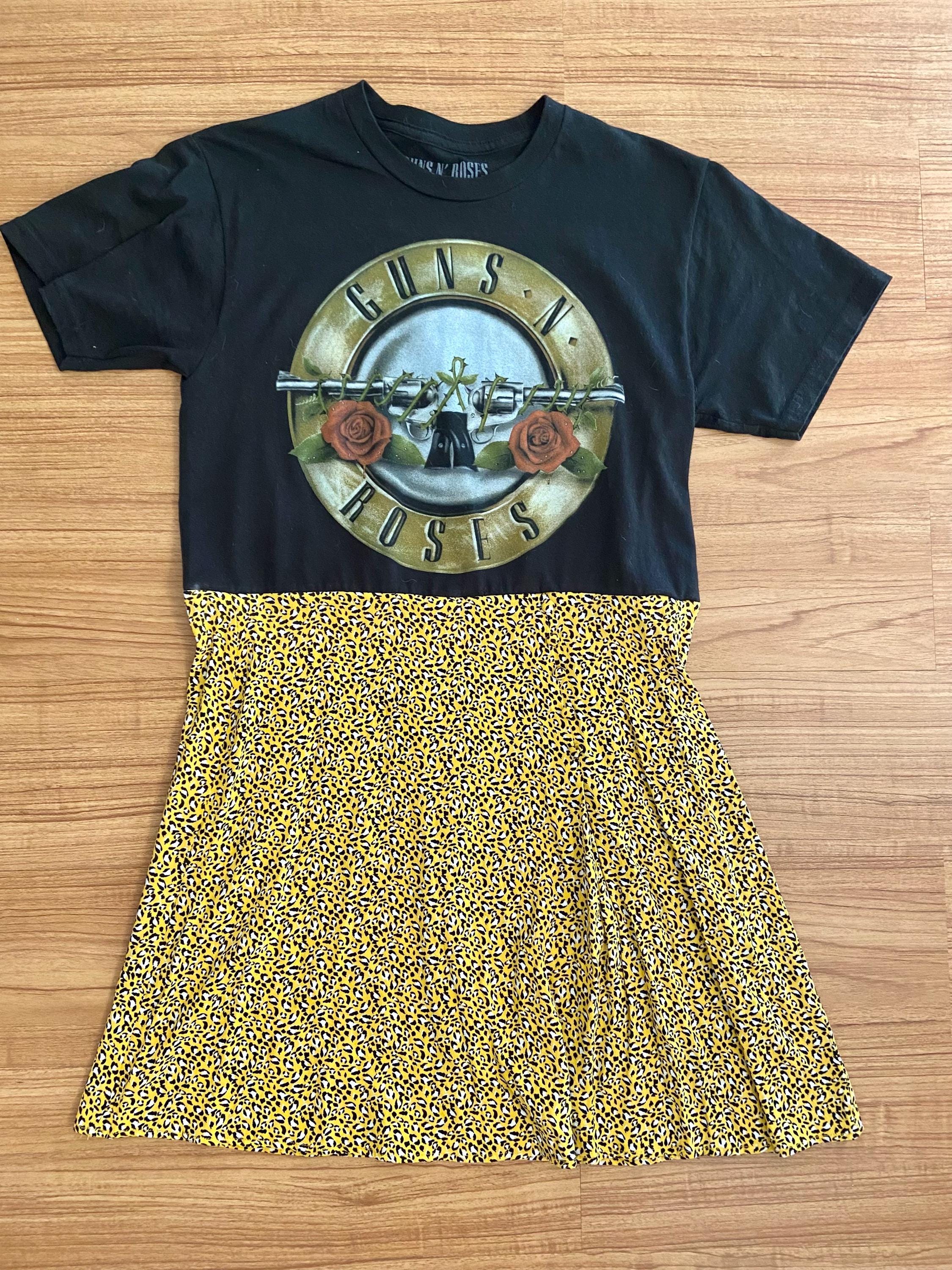guns and roses oversized t shirt dress Guns N' Roses Skull Mini Dress in Black