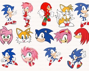 El erizo Svg, Sonic Svg, Sonic Head Svg, Sonic png, SVG en capas, archivos svg para cricut, juego svg, paquete SVG de dibujos animados, descarga instantánea