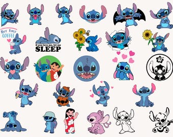 Stitch svg, stitch bundel, stitch clipart, stitch png, lilo and stitch svg, cricut svg, silhouet svg, steek gelaagd