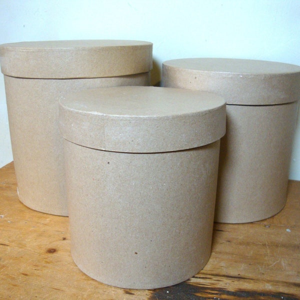 Large paper mache boxes, gift wrap, storage containers, ready to decorate, nesting boxes, storage boxes, craft supplies, craft room storage