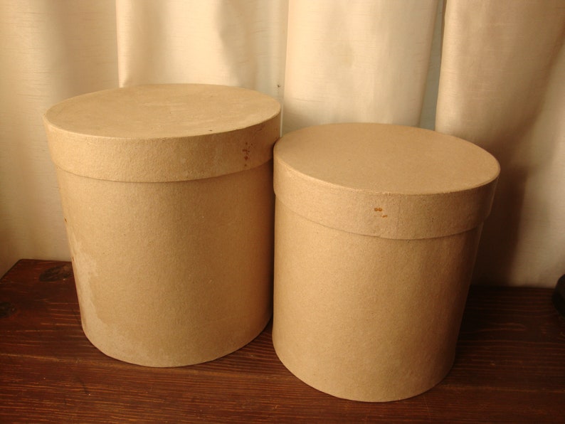 Large paper mache boxes gift boxes ready to decorate round Etsy