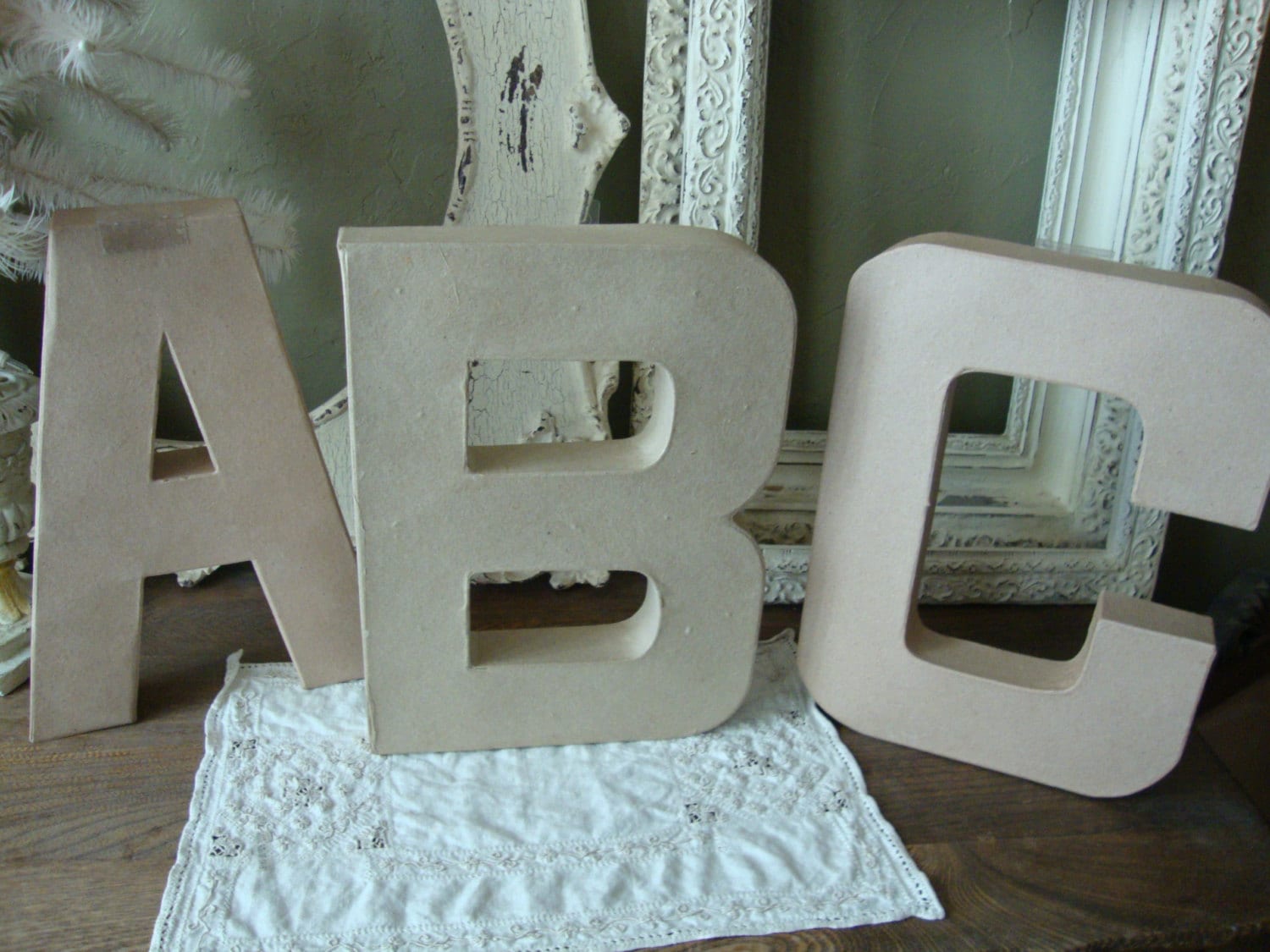 Large Paper mache letters ABC wall decor for baby room crafts Etsy