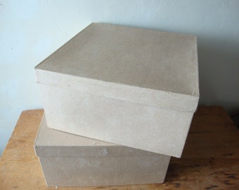 Large paper mache boxes, 14'x14" storage containers, craft room storage, organizing