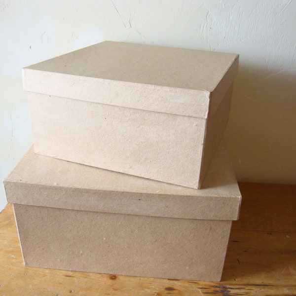 Large paper mache boxes, gift wrap, containers, ready to decorate, nesting boxes, storage boxes, craft supplies, craft room storage