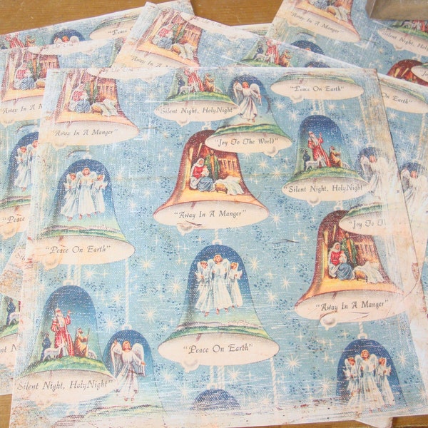 Vintage style Christmas paper, Scrapbooking paper, mid-century, 1950's, 1960's, nostalgic, Christmas gift wrapping paper, card crafting