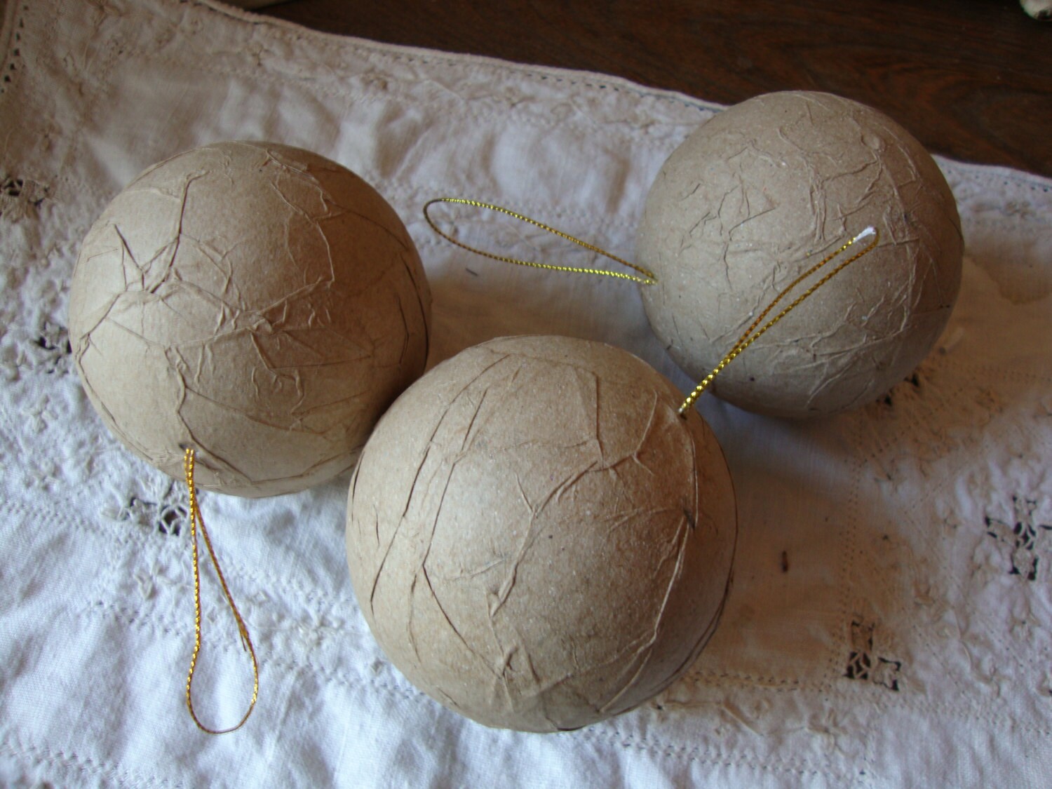 Paper mache ball ornaments 2 1/2 DIY Christmas snowballs Etsy