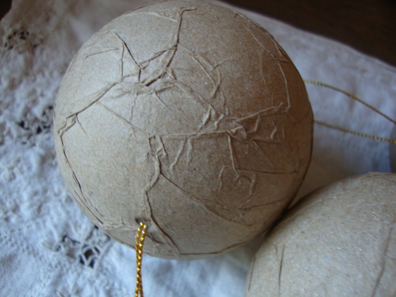 Paper mache ball ornaments 2 1/2 DIY Christmas snowballs Etsy