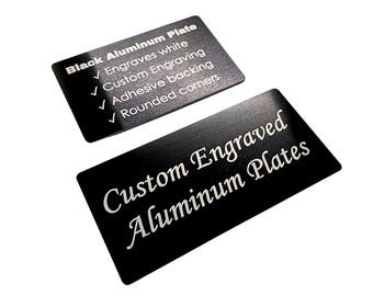 Custom Engraved Black Aluminum Nameplate | Adhesive Backed | Office, Door, Cabinet & Equipment Labels