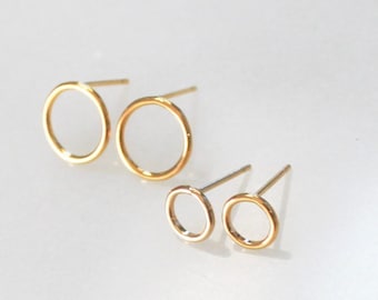 Gold Earrings, Studs, Earrings for Women, Circle Earrings, Tiny Gold Earrings, Minimalist Jewelry, Gold Stud Earrings, Gifts for Her