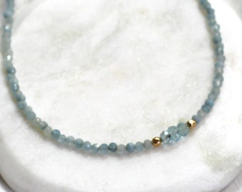 Aquamarine Necklace for Women, Handmade Jewelry, Birthday Gifts for Her, Dainty Beaded Necklace, Women's Necklace, Aquamarine Jewelry