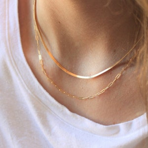 Goldketten, Layered Halskette 2er Set, Halsketten für Frauen, Layering, minimalistischer Schmuck, einfache Alltagskette, Halskette, Schmuck Bild 1