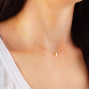 Tiny Letter Pendant Necklace, Gold Necklace, Necklaces for Women, Gift for Her, Dainty Necklace, Personalized Necklace, Personalized Gift