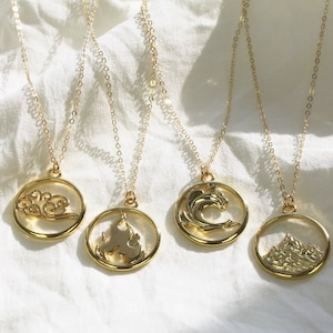 Zodiac Necklace, Element Pendant Necklace, Best Friend Gift, Dainty Necklace, Birthday Gift for Women, Gold, Zodiac Jewelry, The Silver Wren