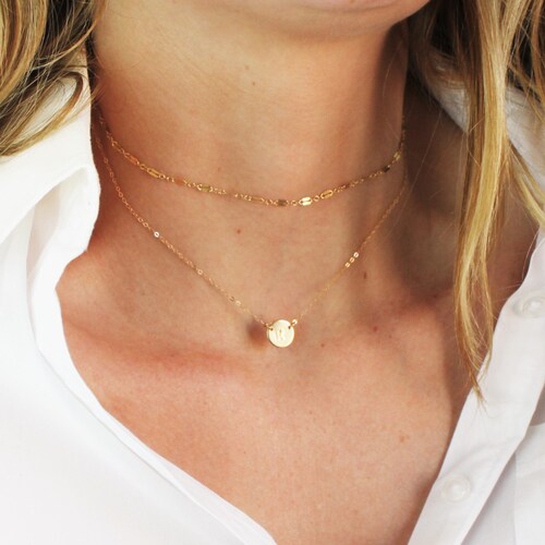 Petite Initial Necklace Dainty Necklace 