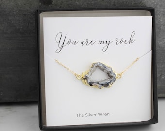 Jewelry Gift, Gift for Her, Sister Gift, Gift for Sister, Best Friend Gift, You are My Rock Necklace, Dainty Jewelry, Gift for Women, bff