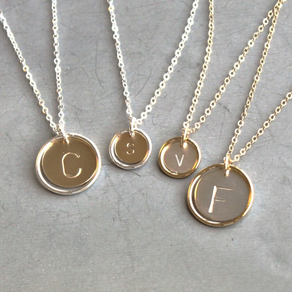 Mixed Metal Initial Necklace main image 0