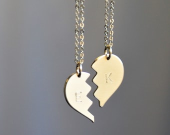 Necklaces for Women, Perfect Gift for Her, Friend Sister Mom Best Friend Gift Necklace, Silver or Gold Necklace, Split Heart Necklace