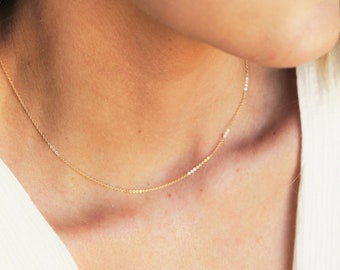 Ultra Dainty Simple Chain Necklace, Thin Gold Necklace Silver or Rose, Simple Necklace, Link Necklace, Dainty Chain The Silver Wren