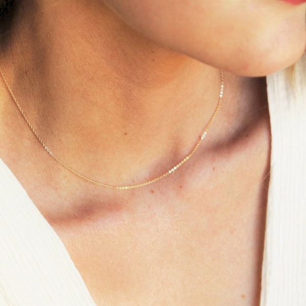 Ultra Dainty Simple Chain Necklace, Thin Gold Necklace Silver or Rose, Simple Necklace, Link Necklace, Dainty Chain The Silver Wren