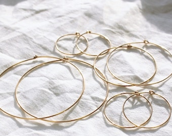 Gold Hoop Earrings, Barely There Hoop Earrings, Earrings for Women, Classic Hoop Earrings, Simple Hoops, Everyday Hoop Earrings, Earrings