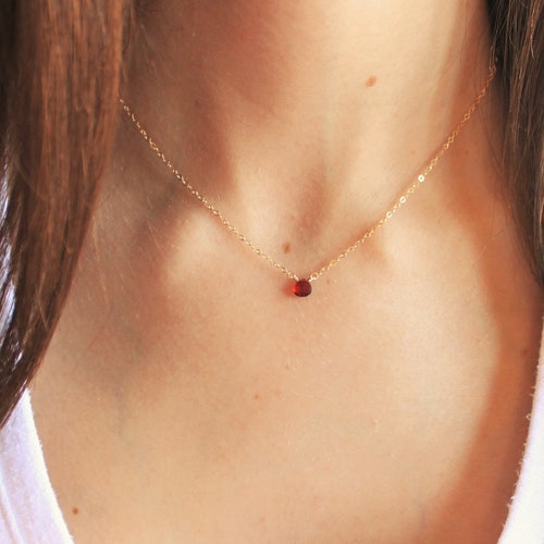 Ultra TINY Gemstone Necklace, Necklaces for Women, Birthday Gift, Dainty Necklace, Layer Jewelry, Women's Necklace, Birthstone Jewelry SN315