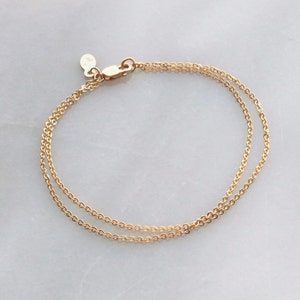 Double Chain Bracelet, Minimalist Jewelry Gifts for Women, Simple Bracelet, Rose, Silver, Gold Bracelet, Dainty Bracelet, Gifts for Her