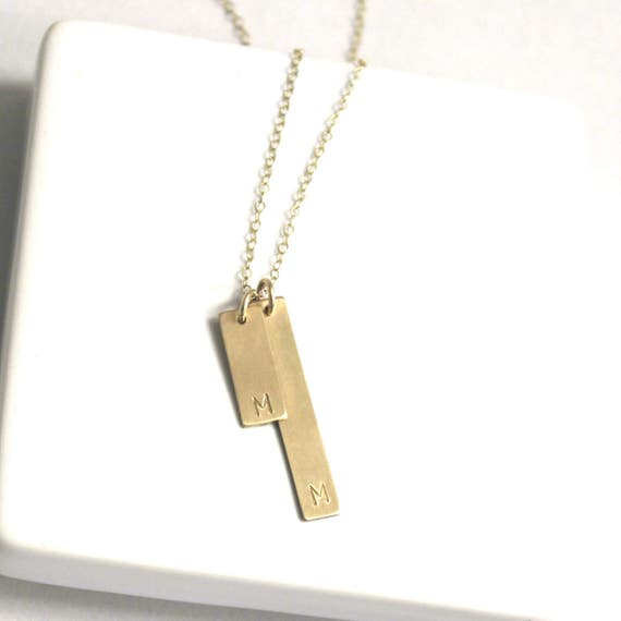 Vertical Initial Necklace Personalized 