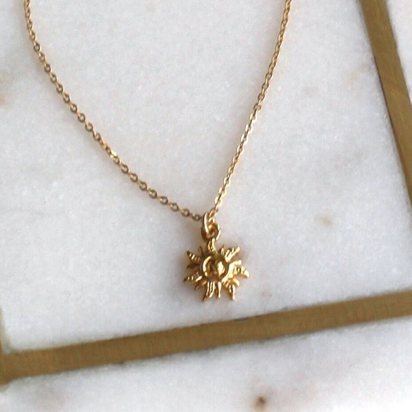 14kt Gold Filled Necklace Tiny Sun Necklace Gifts For Her Dainty Necklace Gold Gift Women, Celestial Jewelry, Necklace, Dainty Jewelry