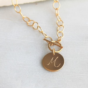 Toggle Necklace, Necklaces for Women, Custom Initial Necklace, Personalized Gifts for Her Necklace, Gold Necklace, Charm Necklaces for women