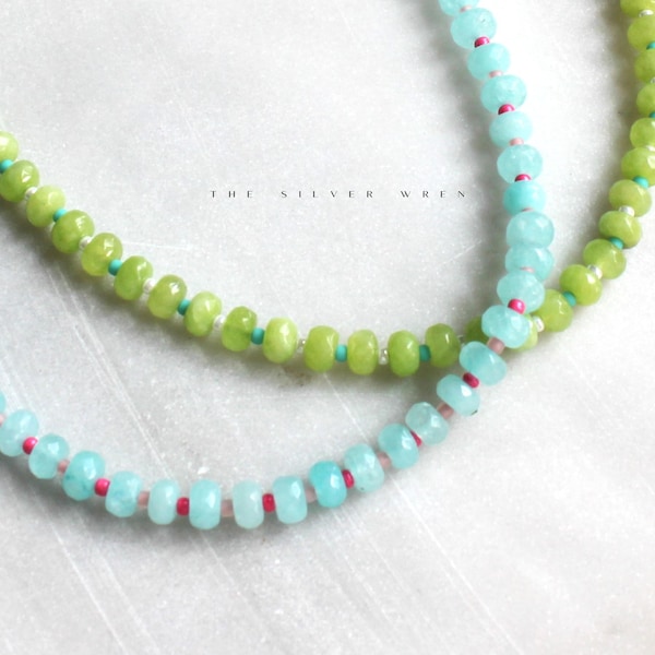 Trending Stone Candy Necklaces for Women, Summer Jewelry, Handmade Jewelry, Birthday Gifts for Her, Beaded Necklace, Women's Necklace