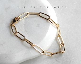 Paperclip Bracelet, Bracelets for Women, Gold Jewelry, Simple Bracelet, Bridesmaids Gifts for Her, Silver or Gold Bracelet, Chain Bracelet