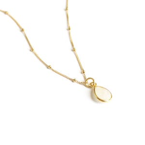Charm Necklace, Dainty Gem Necklace, Stone necklace, Gold Necklace, Gemstone Jewelry, Bridesmaid Gifts, Layering Necklace, Dainty Jewelry image 4