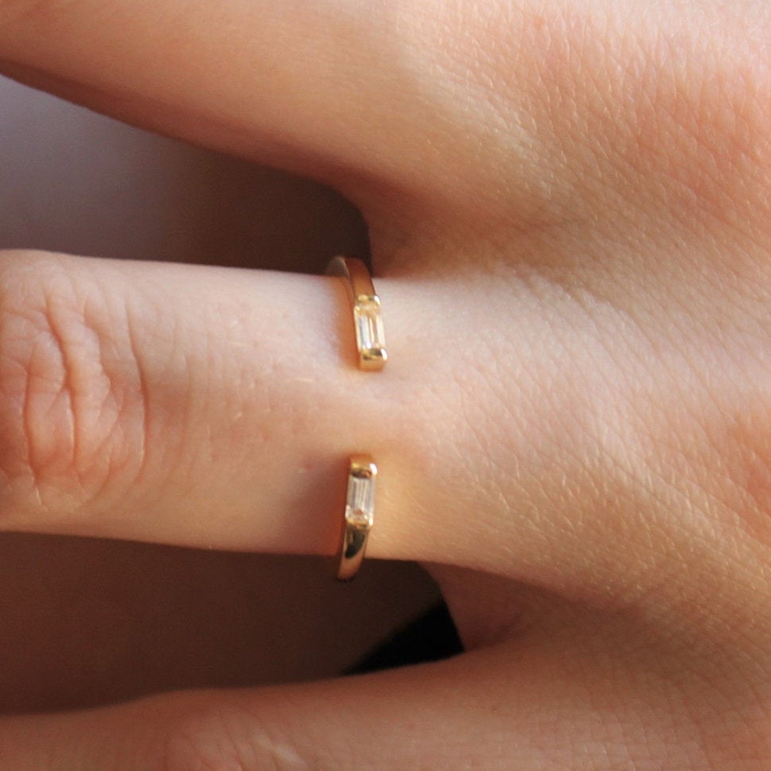 Thin Gold Band With Cz's Rings for Women Gold Ring Ring Etsy